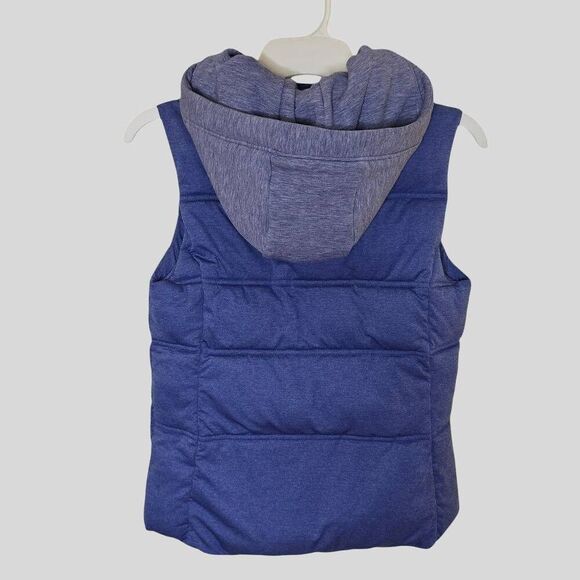 Athleta Hooded Puffer Vest Women’s Size Small Purple Lightweight Warm Zip Jacket - Picture 2 of 16